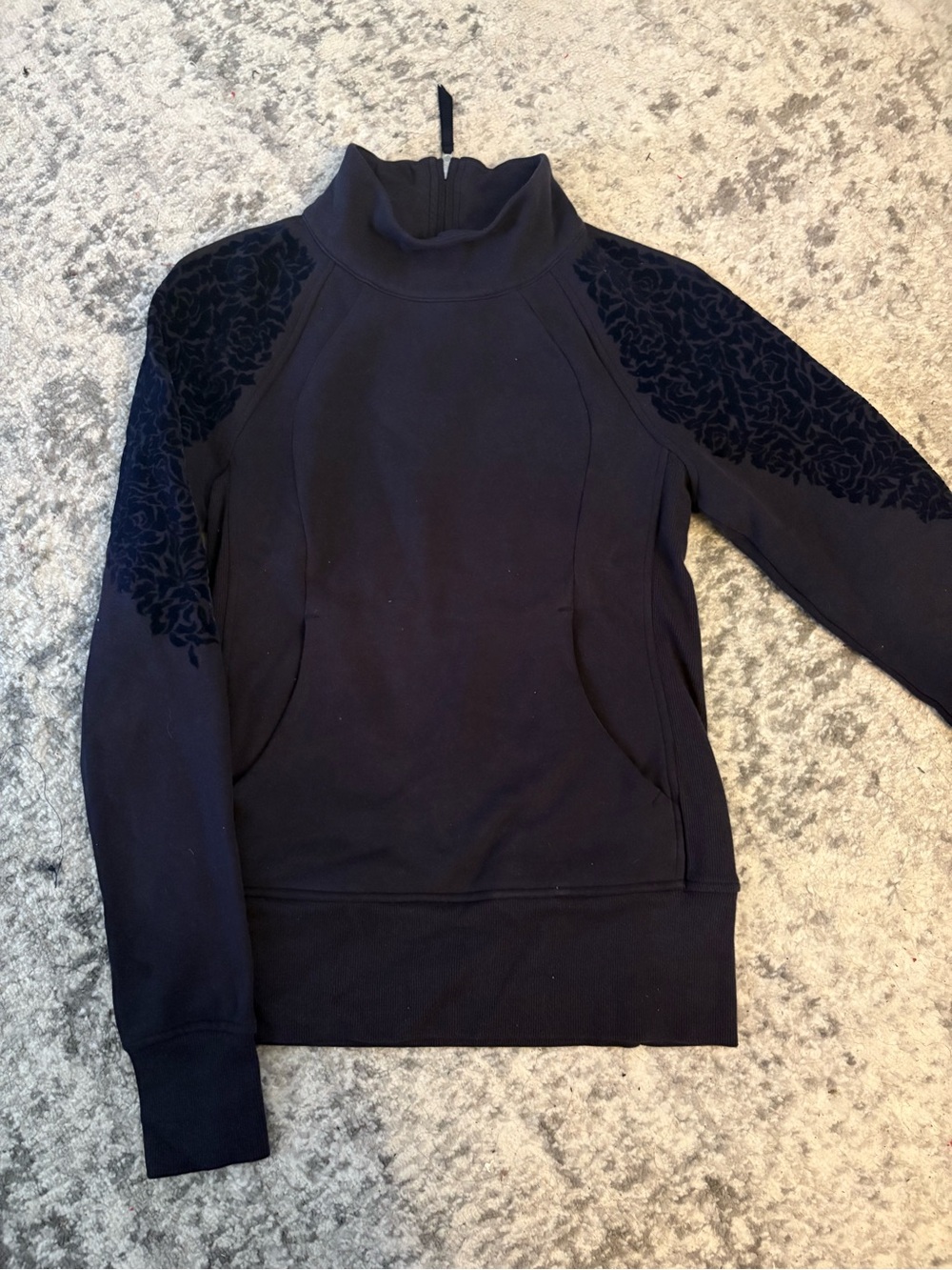 lululemon athletica Navy Blue Zip Hoodie with Silver Hardware